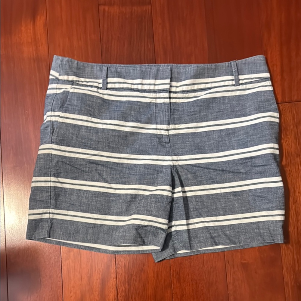 Loft Striped Blue and White Women's Shorts size 14